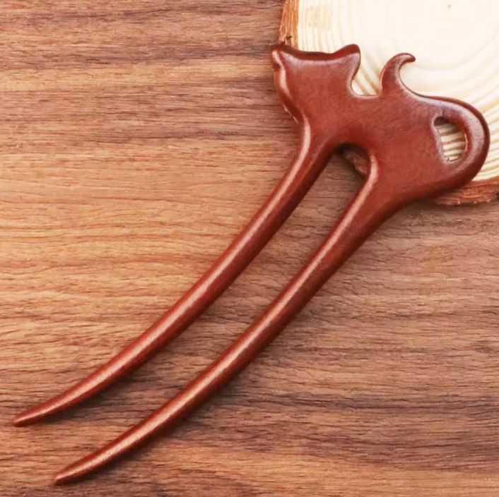 Accessori per capelli: Holz Haar Stick Gabel - Katze – Nuovo e nell'imballaggio originale da Basel venduto da Kunterbunt12