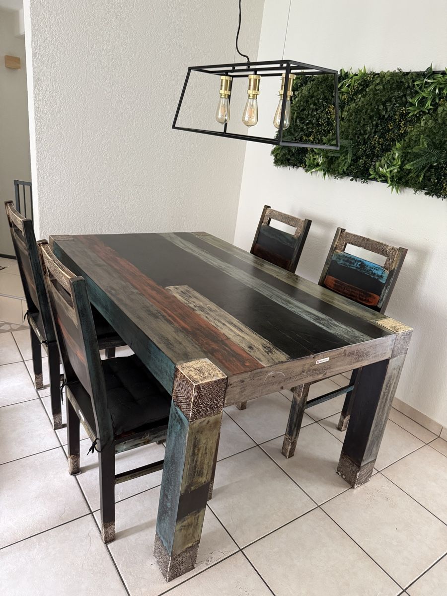 Set di tavolo e panche: Wolf Möbel Esstisch-Set mit 4 Stühlen & Sitzbank – Usato da Waldenburg venduto da RonaldinhoJordan 2
