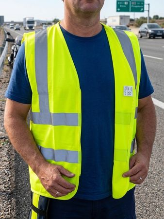3 gelbe Sicherheitswesten mit Reflektorstreifen Auto/Motorra