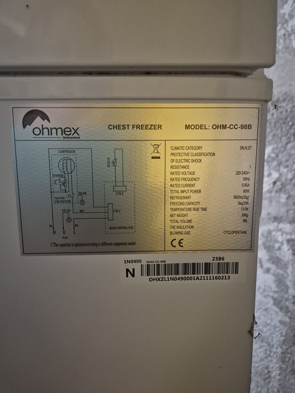 Gefrierschrank: Gefriertruhe Ohmex A+ 98L – Gebraucht aus Saland von Rose0109 5