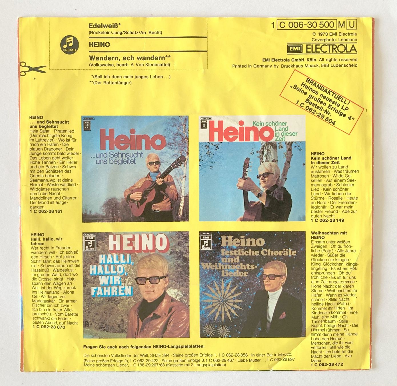 Dischi in vinile: HEINO - EDELWEISS – Usato da Bottens venduto da hotter-than-hell 1
