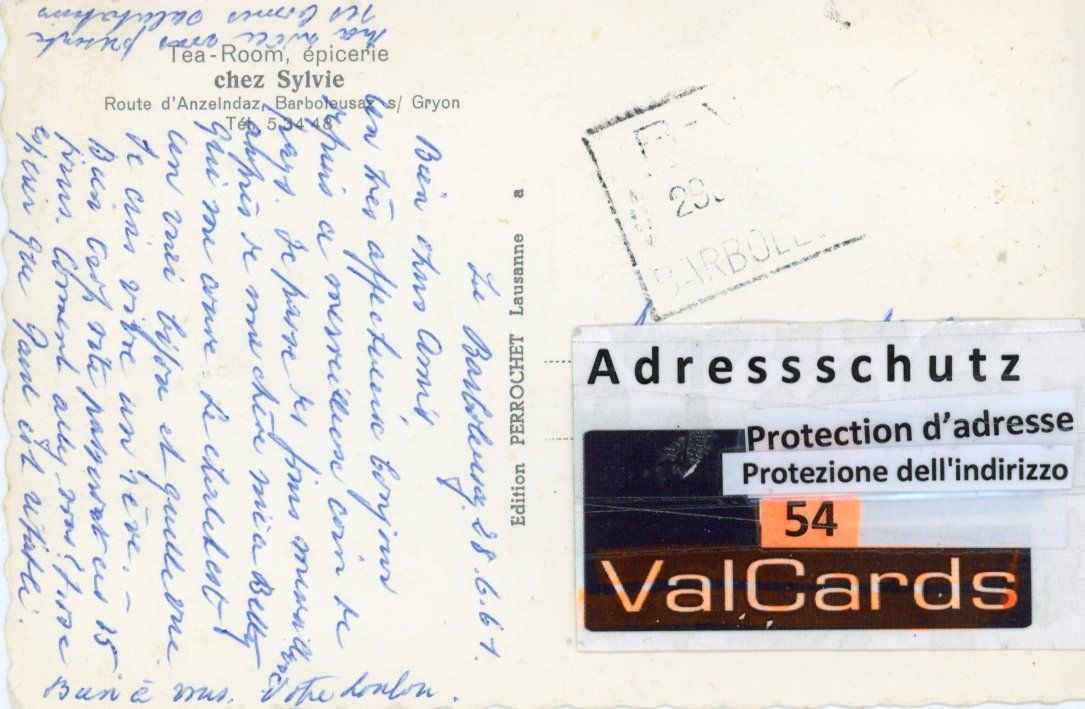 Ansichtskarten: Les Châbles   VD  sur Gryon      en 1961 – Gebraucht aus Brig von Valcards54 1