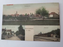 Altmünsterol O. Ele. Ansichtskarte Bahnhof Post Land R35
