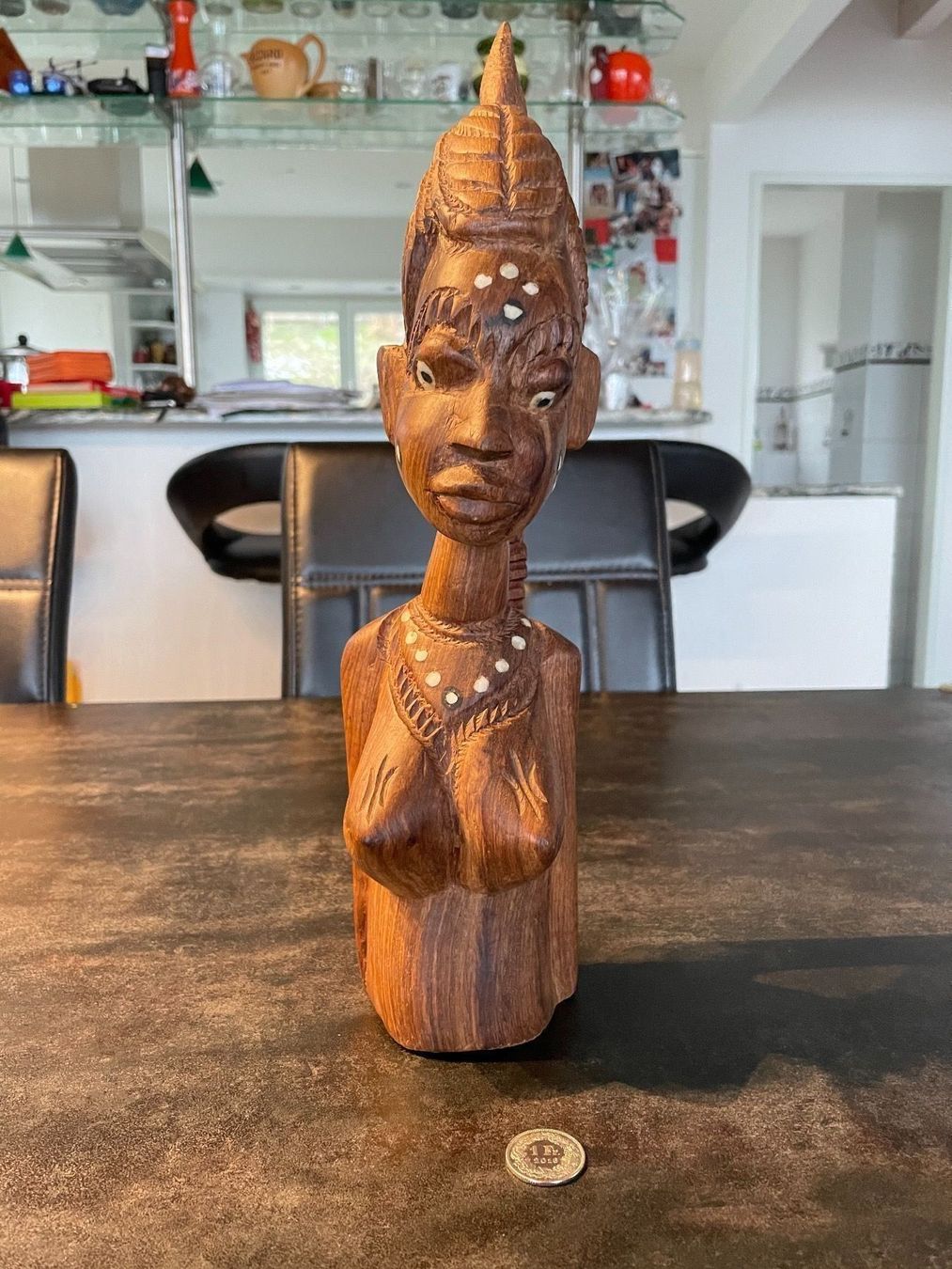 Figuren: Art Africain Sculpture Buste en bois – Gebraucht aus Vallamand von Bricbracbroc82