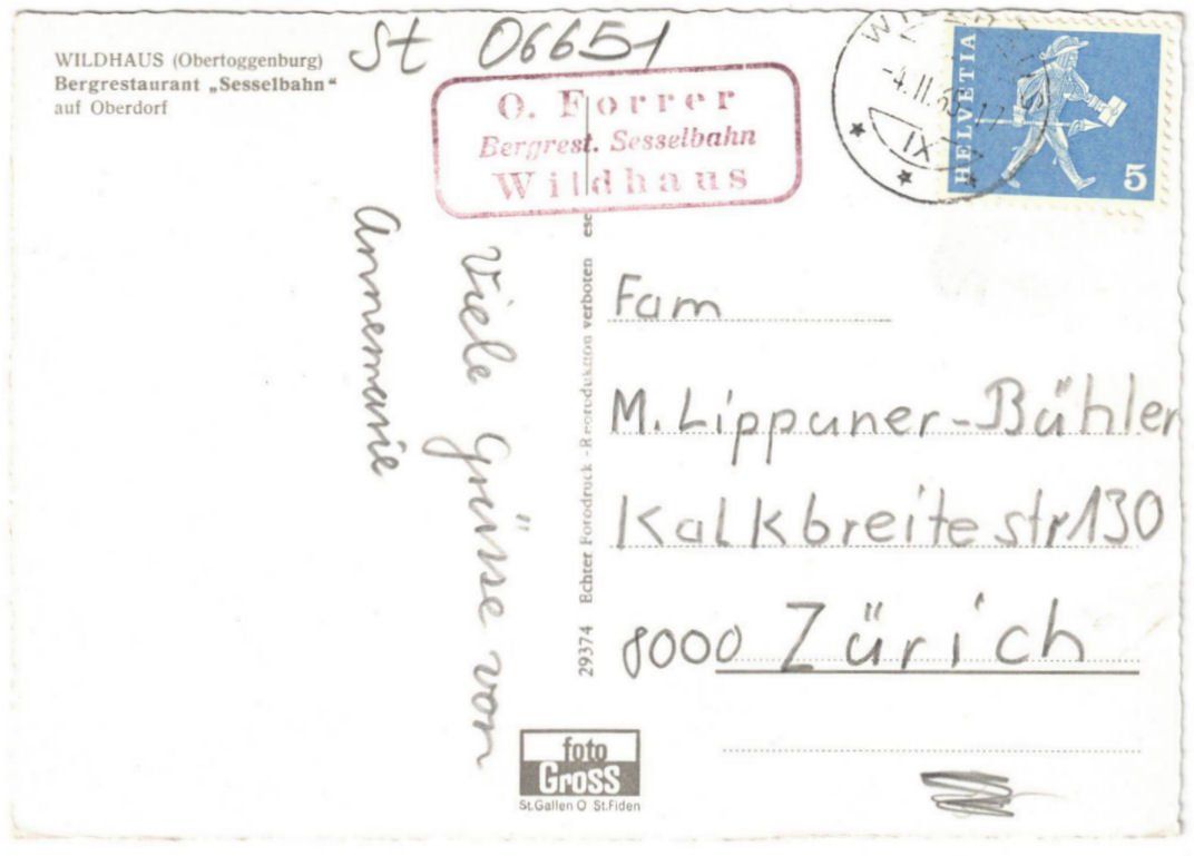 Cartoline postali: Wildhaus - Sessellift – Usato da Binningen venduto da Mountainrider 1