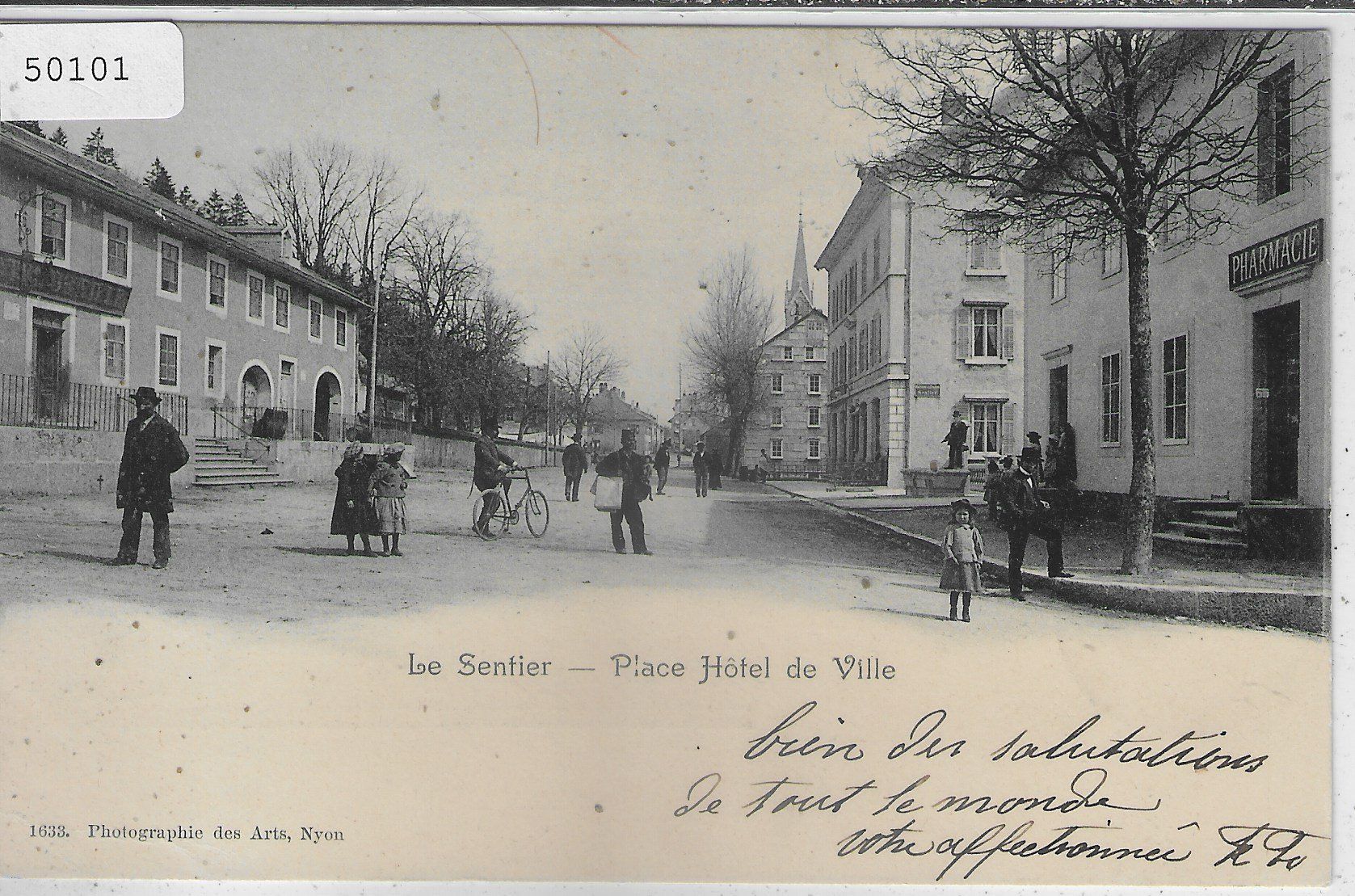 Ansichtskarten: Le Sentier - Place Hotel de Ville - animee – Gebraucht aus Ettingen von Kartenplanet