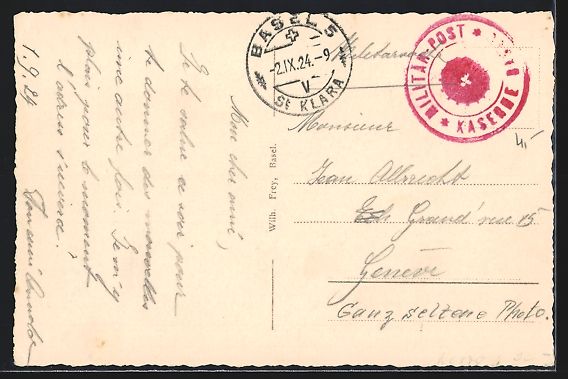 Cartoline postali: AK Basel, Blick auf den Kasernenhof – Usato da Berlin venduto da bartko-reher 1