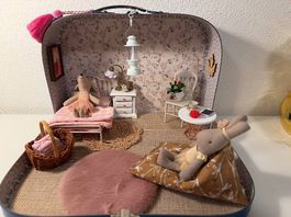 Haus-Köfferchen rosa für Maileg Maus