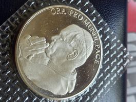 Johannes Paul II 1981 Ora Pro Mundi Pace Müenze mit Box NOS