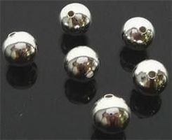 5 Metall Perlen Tibet versilbert    6mm