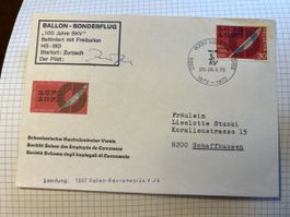 Flugpost, Ballon-Sonderflug, Zurzach, KV Schweiz