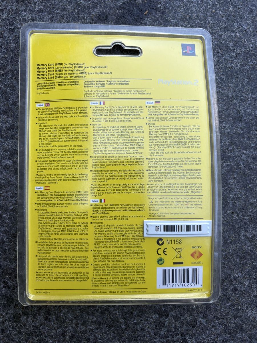 Sony Memory unit & Memory card: Memory Card 8MB Playstation 2 ungeöffnet – Nuovo e nell'imballaggio originale da Linthal venduto da PandiMC 1