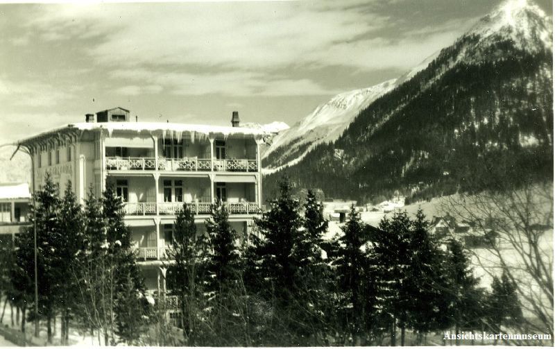 Cartoline postali: Davos-Dorf - Pension Concordia + 1945 – Usato da Emmenbrücke venduto da teestube