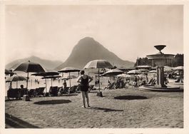Lugano TI Lido spiaggia e bagnanti G