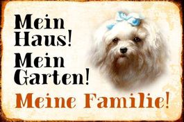 Blechschild-MALTESER-MEIN HAUS-MEIN GART
