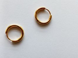 2 Creolen Ohrring Edelstahl Goldig 0,7g