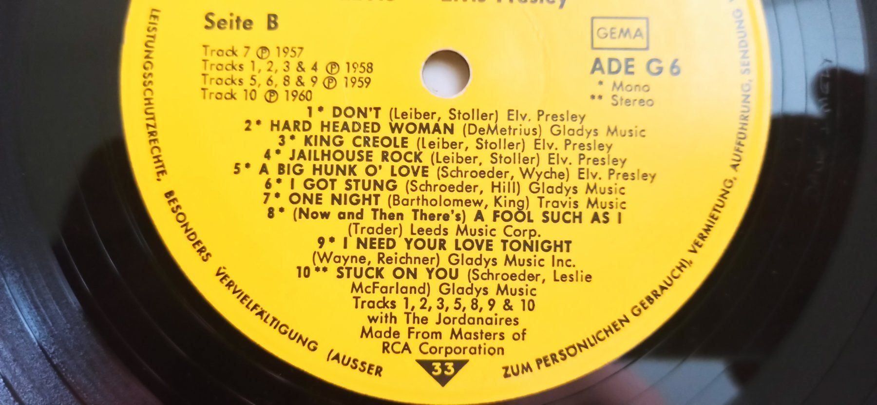 Dischi in vinile: Elvis Presley Schallplatte – Usato da Meggen venduto da Malecifent 1