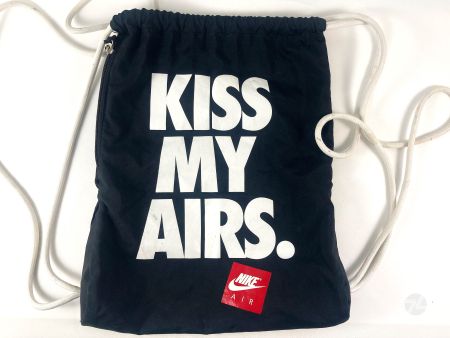 Nike Bag Beutel Gymbag "Kiss My Airs" Schwarz Vintage Retro