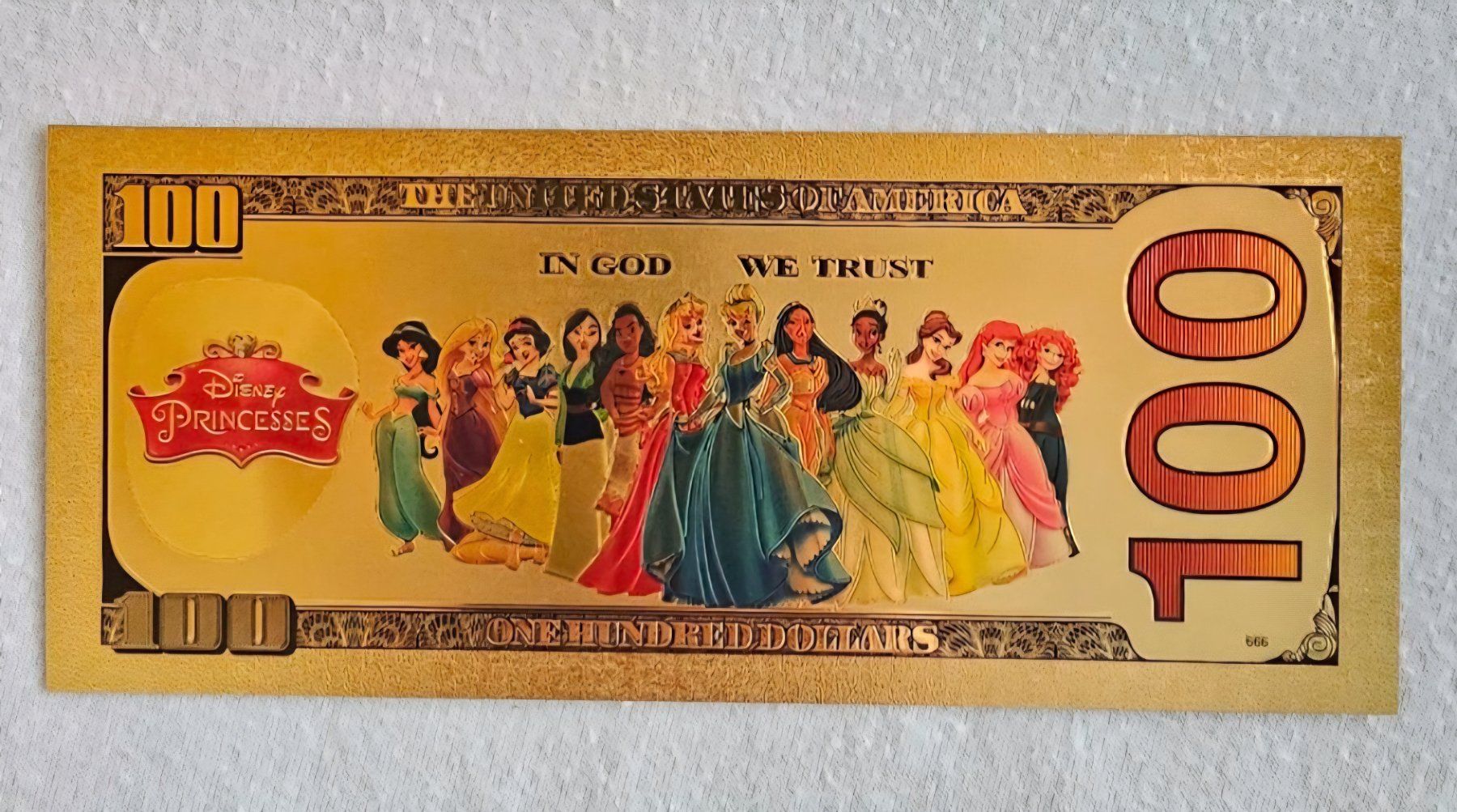 Banconote: 100 Dollar Gold Note Disney "Merida" SAMMLERSTÜCK – Nuovo e nell'imballaggio originale da Bütschwil venduto da Taborana 1