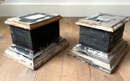 🟢 Anciens socles bois Alte Holzsockel – antike Dekorsockel