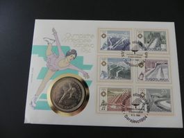 Isle of Man 1 Crown 1984 - Münzbrief Olympia Sarajevo 1984
