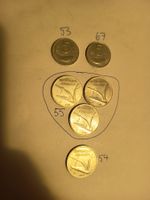 lire 5 + 10 versch.jährgänge.53,54,55,67 italien gripnr111