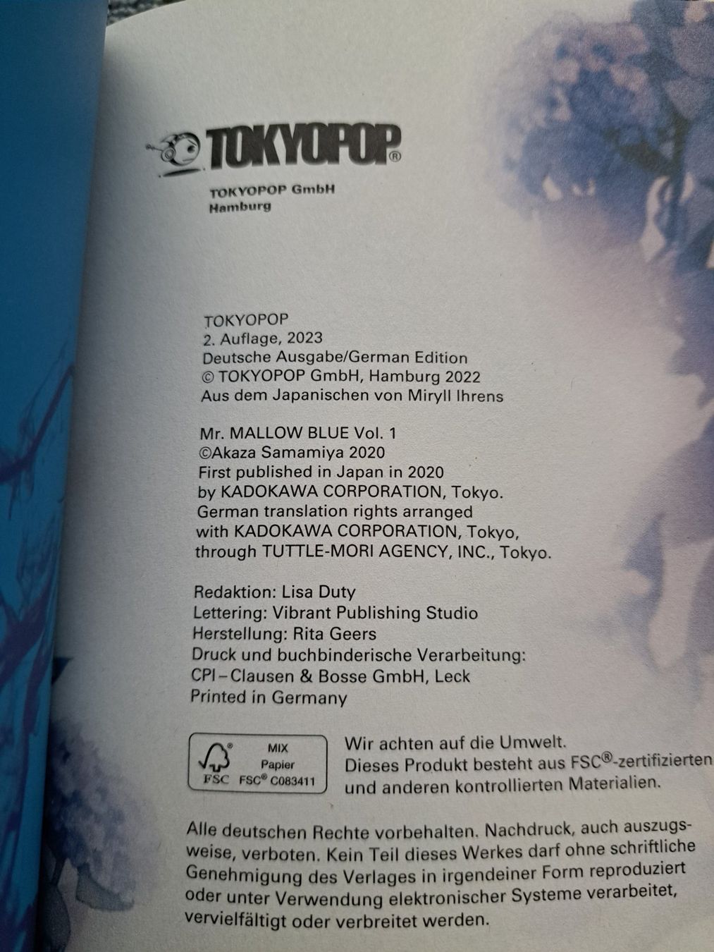 Comics: Mr. Mallow Blue 1,2 Manga – Gebraucht aus Killwangen von KIANA08 5