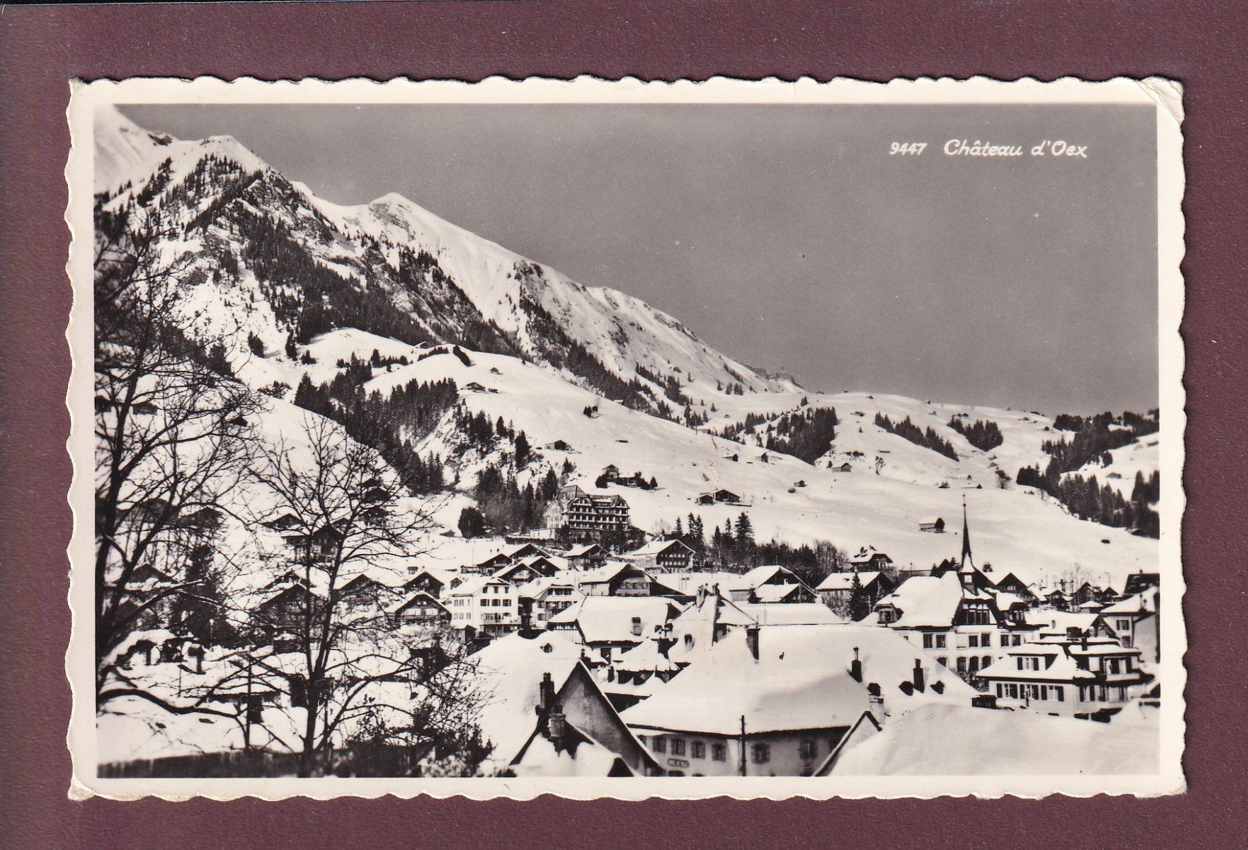Cartoline postali: CHÂTEAU D'OEX en hiver - 1960 – Usato da Pully venduto da nicecards
