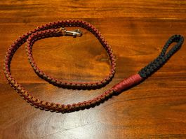 Hundeleine Bordeaux/gold/schwarze Schlaufe - NEU