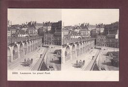 LAUSANNE - Grand Pont - Carte stéréo
