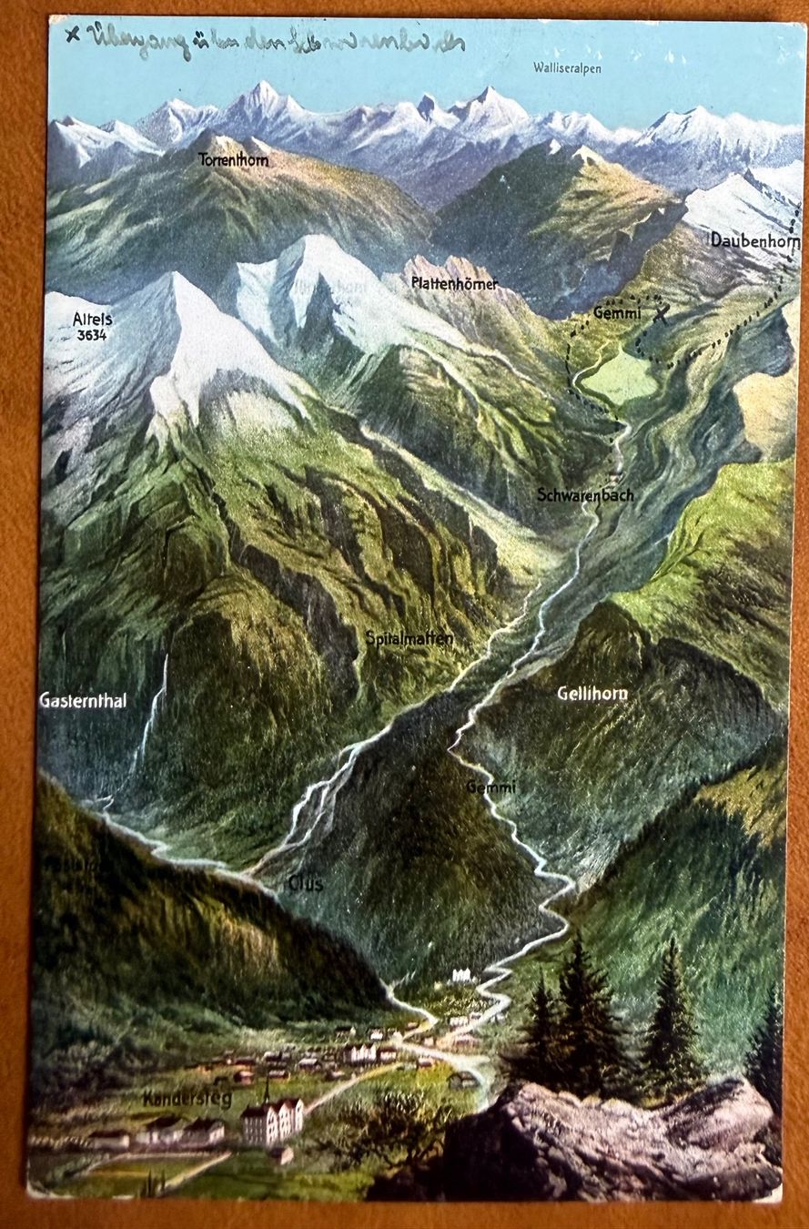 Ansichtskarten: Kandersteg - Map région 1916 – Gebraucht aus Lutry von Ediego