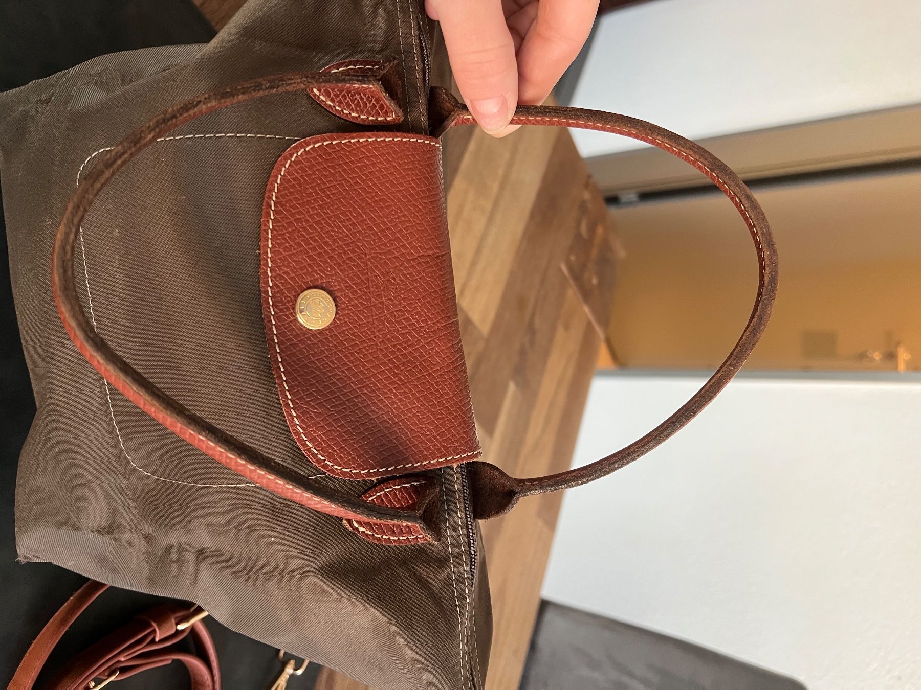 Longchamp Borse da donna: Longchamp Le Pliage Handtasche Shopper Khaki – Usato da Schlieren venduto da NaLeAl 1