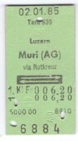 Billette Luzern - Muri (AG) via Rotkreuz