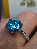 Bague argent avec diamant de moissanite de 3 ct certifié GRA