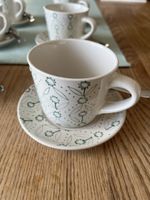 IKEA Kaffee Tassen mit Untertassen 6er Set Blumenmuster weis