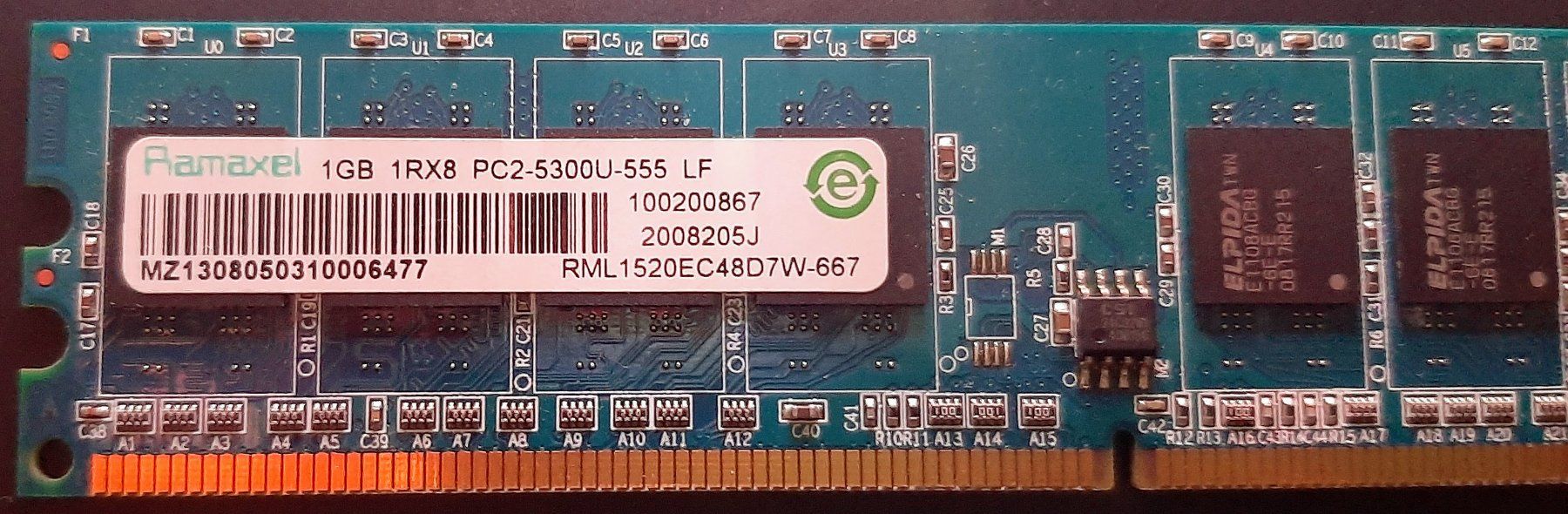 Memoria / RAM: 1 GB Ramaxel PC2-5300U-555 – Usato da Zürich venduto da Zurich 1