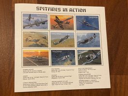 Tanzania Briefmarken, Spitfire Flugzeuge, Tansania
