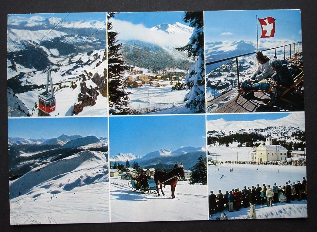 Ansichtskarten: LENZERHEIDE-VALBELLA Seilbahn Eislauf – Gebraucht aus Jona von philajona