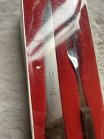 Omega Solingen Tranchierbesteck, Vintage mit Holzgriff