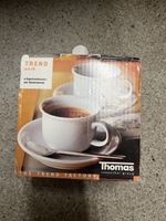 Thomas Trend weiss Espressotassen mit Untertassen, NEU!