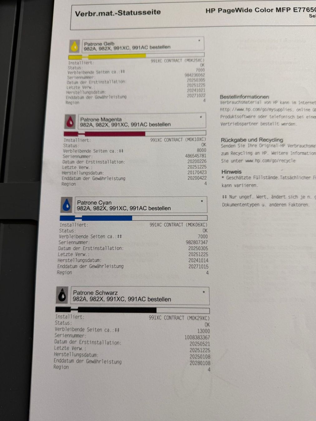 Hewlett Packard Drucker: HP PageWide Managed Color Flow MFP E77650 – A3 Multidrucker – Gebraucht aus Dottikon von refurbished-IT 3