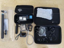 GoPro 10 Hero + Zubehoer Set Action Cam Zubehoer mit Etuis