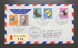 1950 FDC Pro Juventute Ersttagsbrief "DEUTSCH" Luftpost