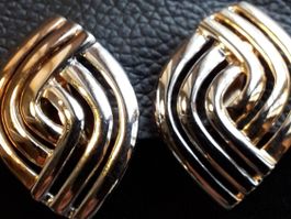 Vintage Gold/Silber Ohrclips ca 70er Jahre