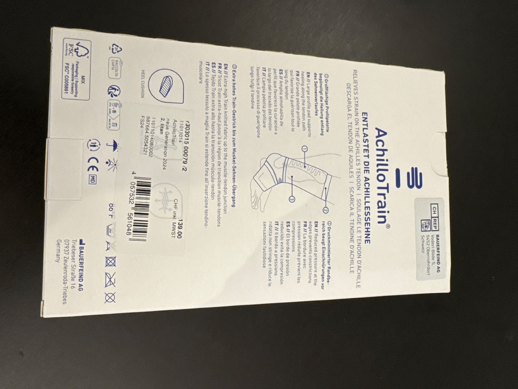Attrezzature mediche: Bauerfeind AchilloTrain Achilles Tendon Support - New – Nuovo e nell'imballaggio originale da Bern venduto da Gbilly 4