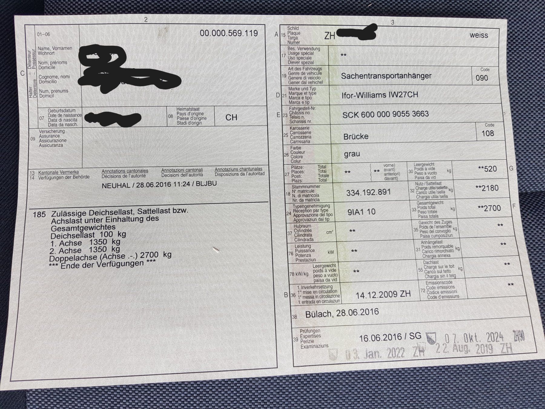 Ifor Rimorchi: Sachentransportanhänger – Usato da Embrach venduto da Famakuba 3