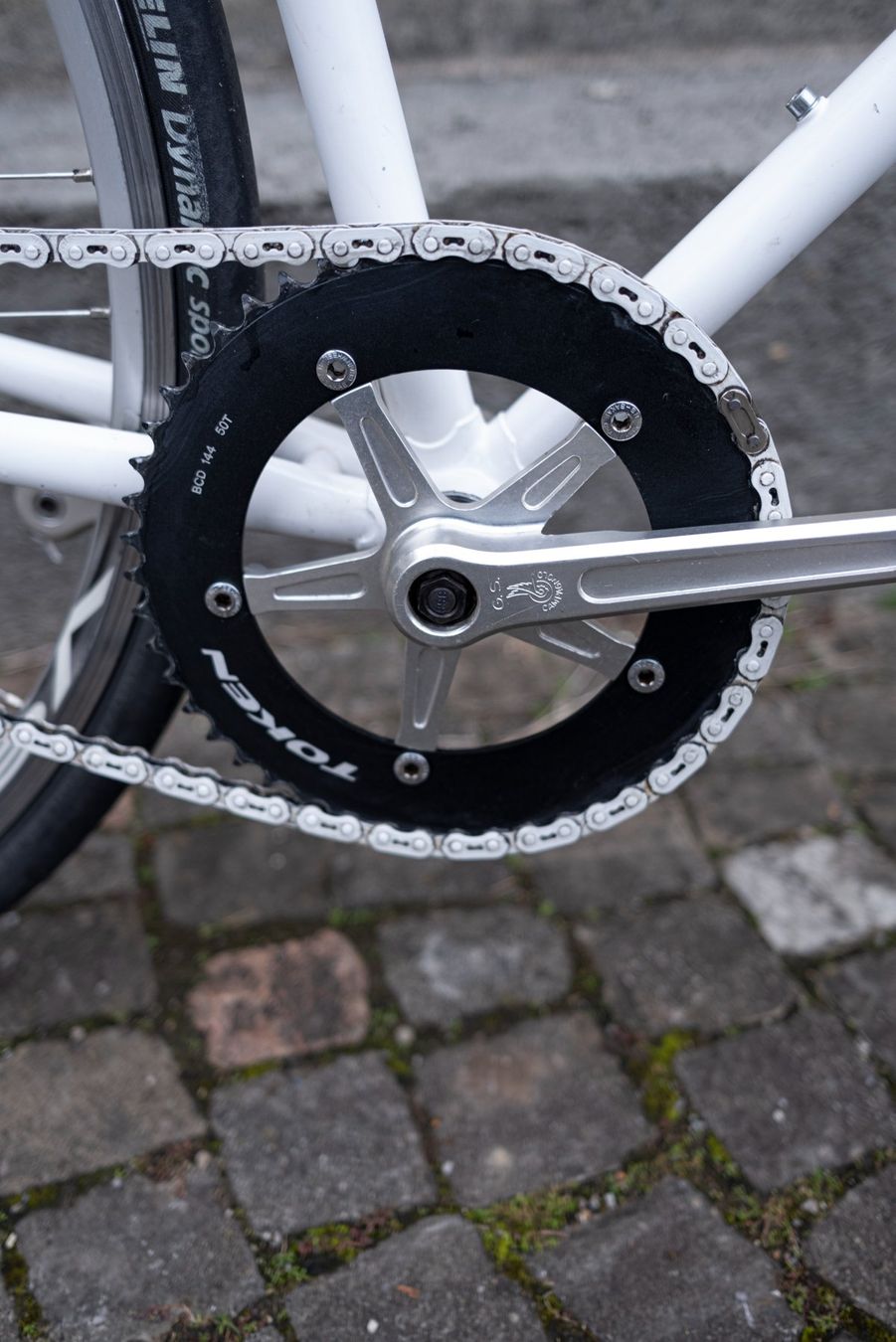 Campagnolo Biciclette: Weisses Singlespeed Velo mit Campagnolo Komponenten – Usato da Zürich venduto da joe-c 3