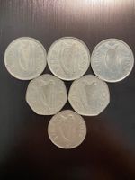 Irlande, lot de 6 monnaies de 1 livre, 50 & 10 P Cupronickel