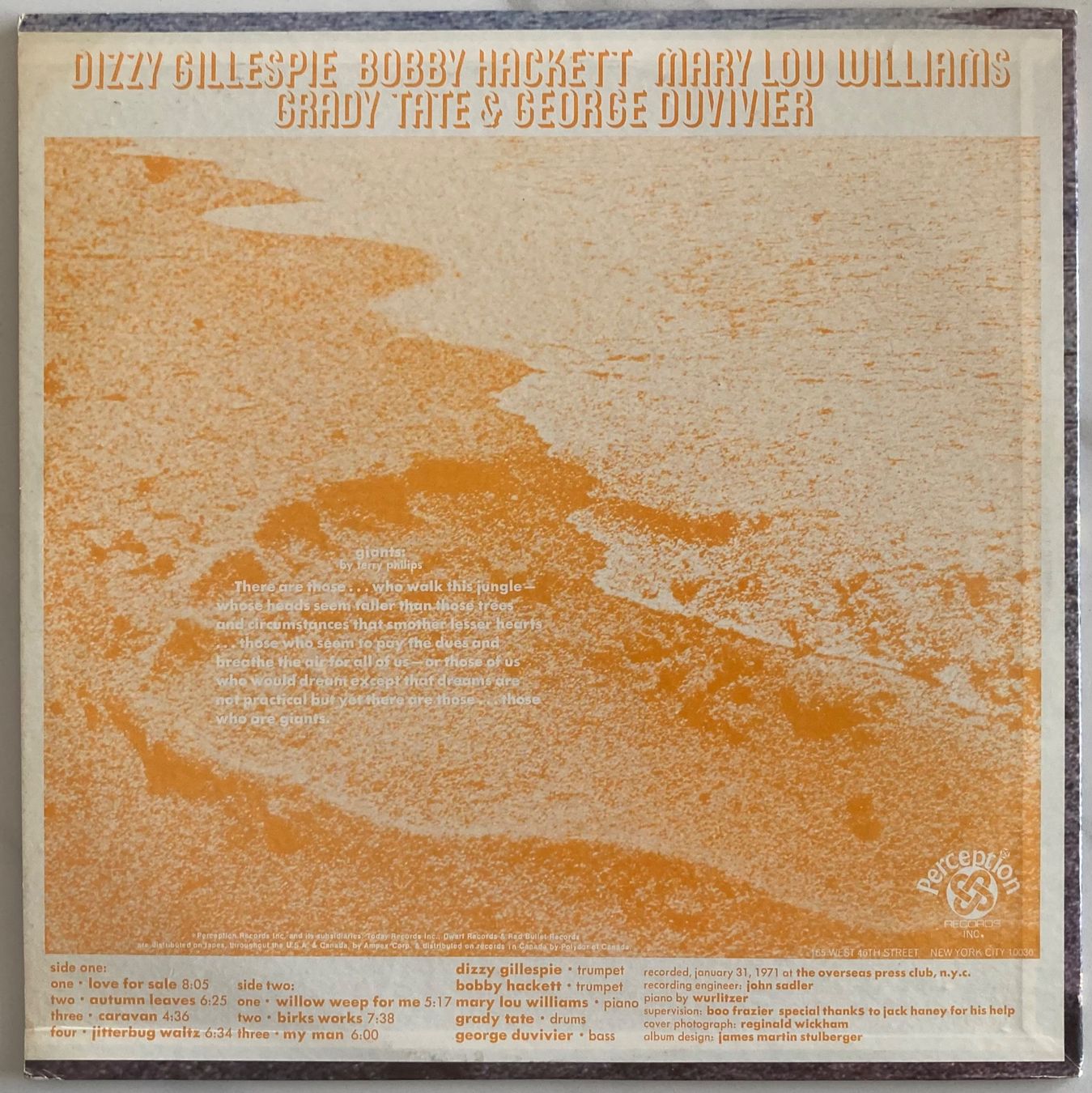 Dischi in vinile: DIZZY GILLESPIE, BOBBY HACKETT, MARY LOU WILLIAMS.. - GIANTS – Usato da Poliez-Pittet venduto da Newtown-Records 1