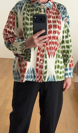 Sommer Hemdjacke, original Ikat Stoff(Seide/Baumwolle). Gr.M